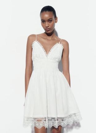 Короткий білий сарафан сукня zara розмір s3 фото