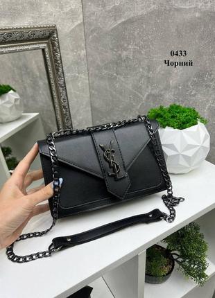 Черная практичная стильная шикарная сумочка2 фото