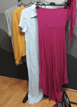 Актуальное платье-трансформер, юбка,сарафан пурпурного цвета размер универсальный5 фото