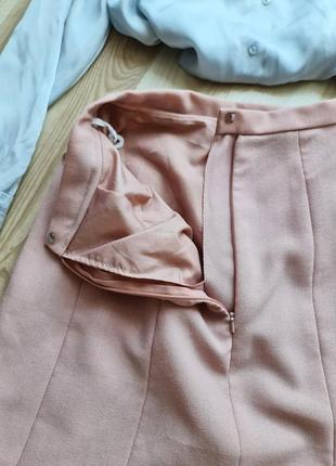 Бежевая юбка-миди шерстяная клиновая юбка в складку миди юбка с высокой посадкой трапеция2 фото