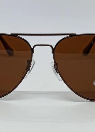 Lacoste очки капли мужские солнцезащитные коричневые в металлической оправе2 фото