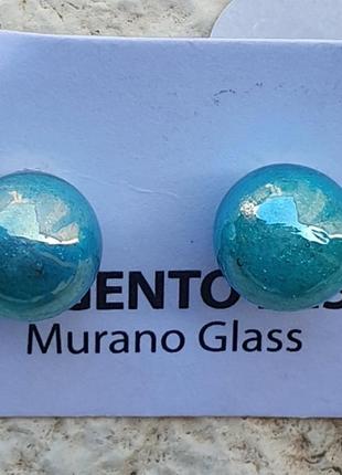 Сережки мурано та срібло