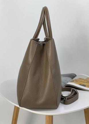 Итальянская деловая женская сумка шоппер из натуральной кожи от бренда borse in pelle.3 фото