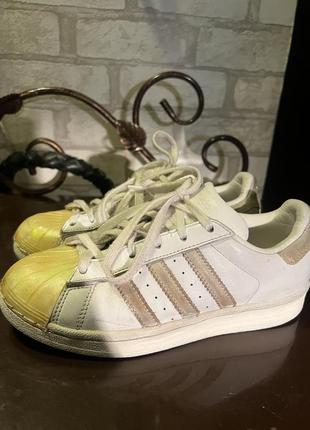 Кожаные кроссовки adidas superstar- оригинал; редкая модель3 фото