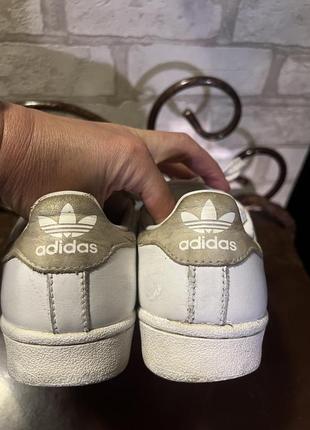 Кожаные кроссовки adidas superstar- оригинал; редкая модель6 фото