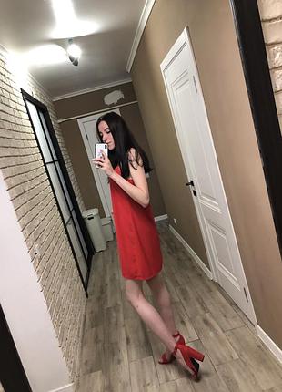 Платье мини красное 2