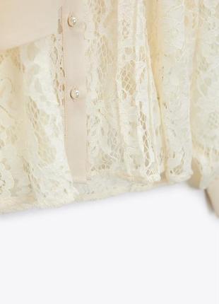 Неймовірно красива блуза zara з зав’язкою на шиї і ґудзиками перлами.9 фото