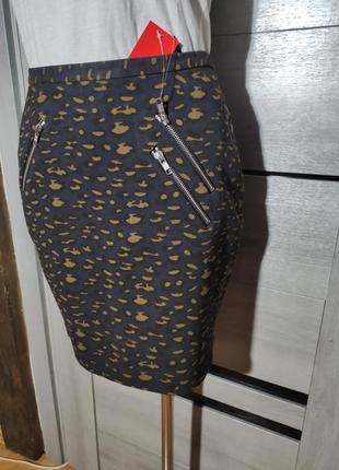 Стильна міні спідниця scotch & soda maison punk radar юбка принт леопард гепард3 фото