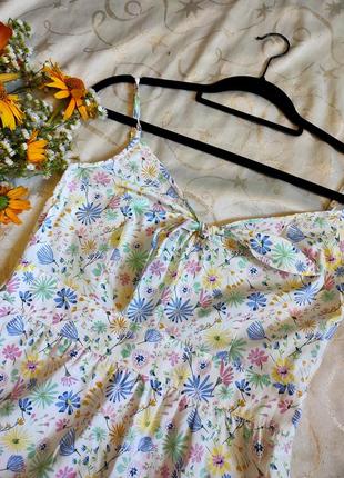 Нежное платье сарафан в цветочный принт3 фото