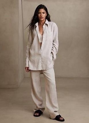 Лляні брюки wibe leg  m&s collection