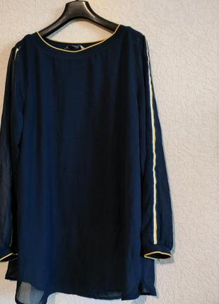 Блуза двошарова tcm tchibo  темно-синя4 фото