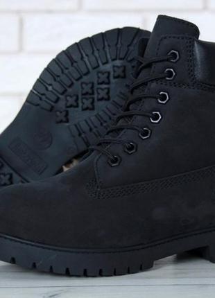 💠timberland black💠черевики чоловічі зимові тімберленд, чорні з хутром, чоловічі зимові