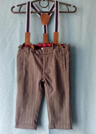 Штани смугасті з підтяжками mon coeur 6m/68