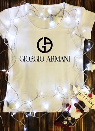 Женская футболка  с принтом - giorgio armani