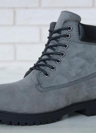 💠timberland grey black💠мужские ботинки зимние тимберленд, серые с мехом, чоловічі зимні2 фото