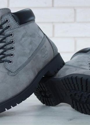 💠timberland grey black💠мужские ботинки зимние тимберленд, серые с мехом, чоловічі зимні6 фото