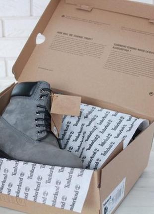 💠timberland grey black💠мужские ботинки зимние тимберленд, серые с мехом, чоловічі зимні9 фото