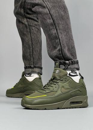 Чоловічі  кросівки кольору хакі под бренд nike air max 90 🆕 найк аір макс