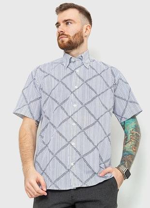 Сорочка чоловіча з принтом 167r7013, колір біло-чорний, 167r0713