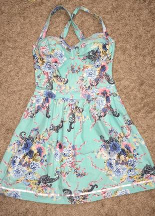 Котоновое платье сарафан с чашечками для груди, m-l