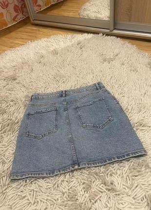 Юбка джинсовая zara короткая классная стильная модная4 фото