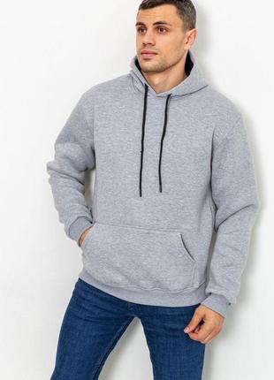 Худі чоловічий на флісі, колір світло-сірий, 208r005