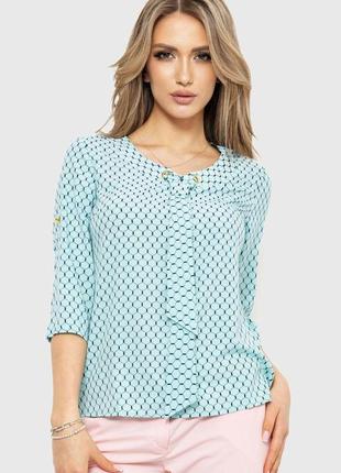 Блуза з принтом  колір м'ятний 230r150-7