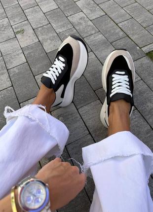 Женские кроссовки из натуральной кожи и замши 5600