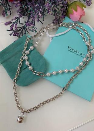 Tiffany тіффані довга ланцюг не шию з перлами