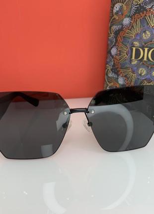 Солнцезащитные очки диор квадратные женские брендовые черные 20211 фото