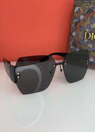 Солнцезащитные очки диор квадратные женские брендовые черные 20213 фото