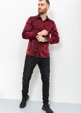 Сорочка чоловіча, колір бордово-чорний, 131r151020
