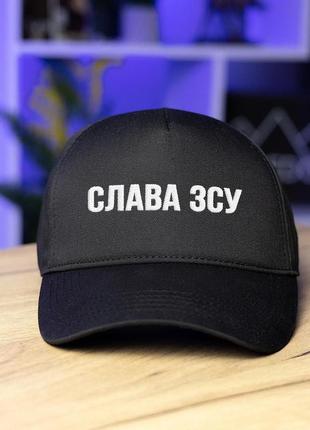 Кепка pobedov trucker cotton - слава зсу біла вишивка, чорний