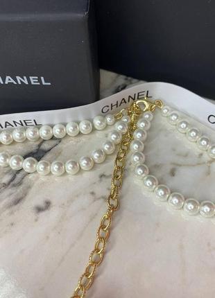 Брендовый элегантный пояс из жемчуга с логотипом, люкс качество!