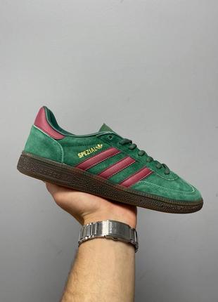 Чоловічі кросівки щелені з бордовим adidas handball spezial 'collegiate green burgundy'