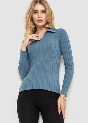 Кофта жіноча однотонна, колір джинс, 204r018