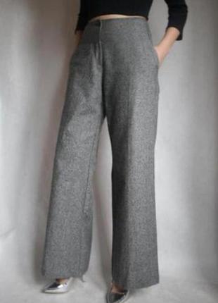 Бесподобные актуальные стрейчевые брюки с широкими штанинами высокая посадка батал george