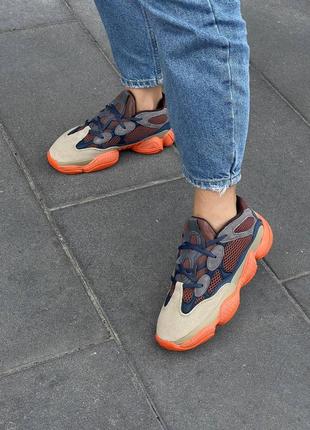 Жіночі кросівки помаранчеві adidas yeezy boost 500 enflame2 фото
