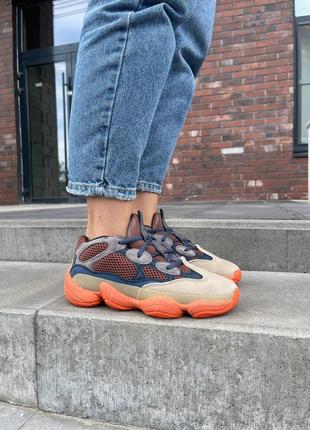 Жіночі кросівки помаранчеві adidas yeezy boost 500 enflame9 фото