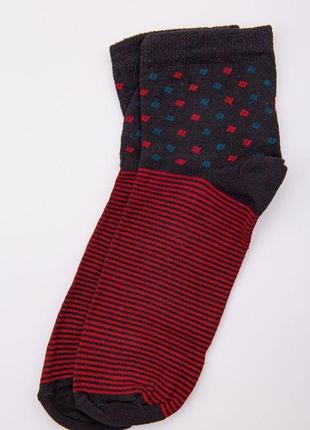 Жіночі шкарпетки середньої довжини червоно-чорного кольору 167r777