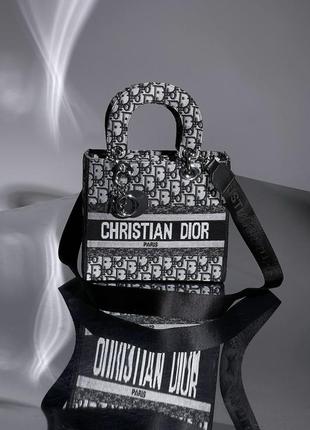 Сумки christian dior lady d-lite black/grey1 фото