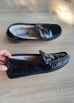 Туфли мокасины с мехом
