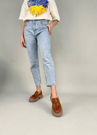 Туфли женские кожаные рыжие2 фото