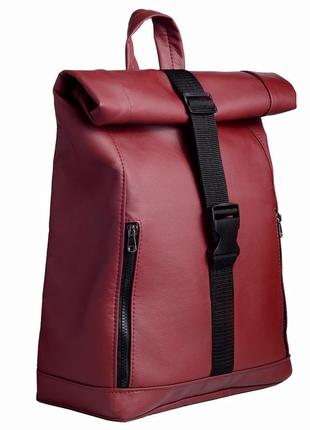 Жіночий бордовий рюкзак-рол для подорожей1 фото