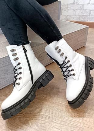 Білі черевики жіночі зимові zls-078/б