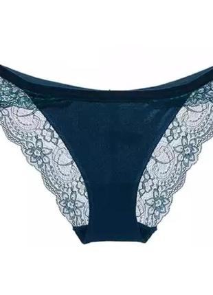 Велюровые трусики с кружевом