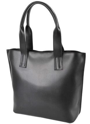 Классическая женская сумка из кожзама 799 черная1 фото