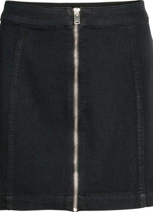 Юбка h&amp;m черная нижняя эта мини юбка с замком юбка2 фото