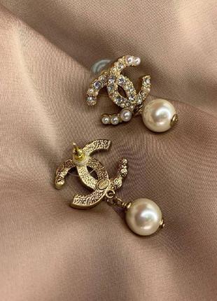 Брендові сережки гвоздик із логотипом позолоту перлів циркій2 фото
