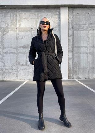 Жіноча стібана куртка силікон 150 : 38-40, 42-44, 46-48, 50-52 чорна беж2 фото
